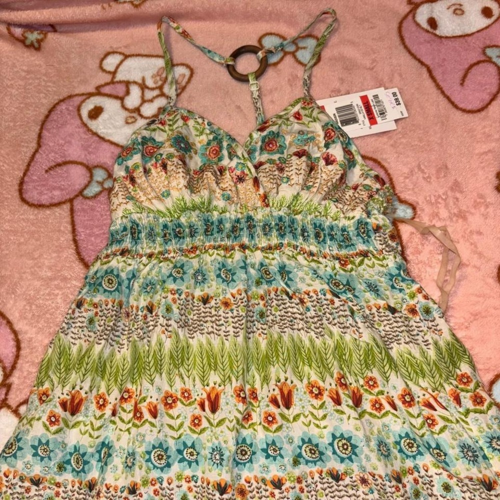 Y2K vintage Boho Floral Halter Top new with tags